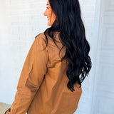 Toggle Zip Up Barn Jacket - Earthy Bark - Lace and Grace Boutique
