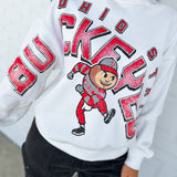 Ohio State Buckeyes Mascot Crewneck Sweatshirt - White
