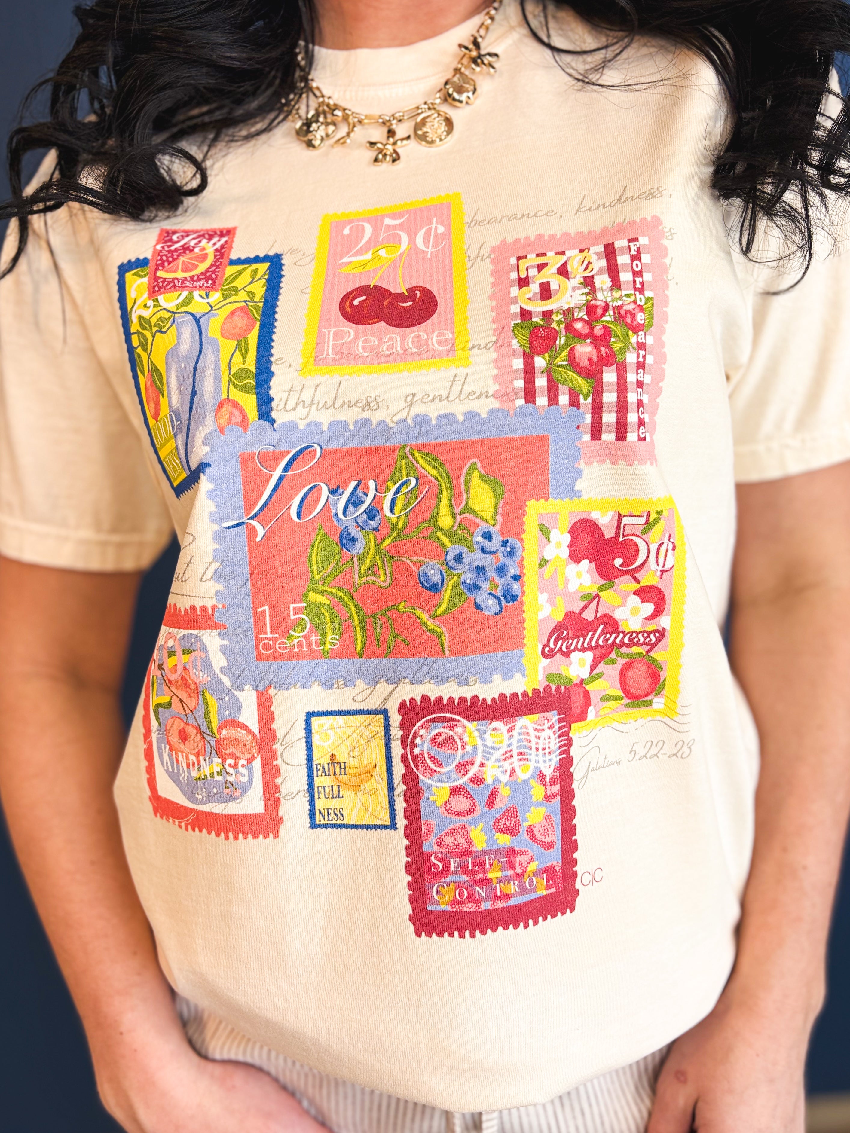 Fruits Of The Spirit Tee - Ivory - Lace and Grace Boutique