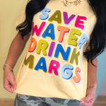 Save Water Drink Margs Graphic Tee - Butter Yellow - Lace and Grace Boutique
