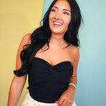 Twist Front Tube Top - Black - Lace and Grace Boutique