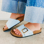 Birkenstock Catalina Luxe Buckle Sandal - Patent Baby Blue - Lace and Grace Boutique
