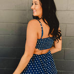 Denim Floral Embroidered Tiered Flare Maxi Dress - Lace and Grace Boutique