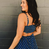 Denim Floral Embroidered Tiered Flare Maxi Dress - Lace and Grace Boutique