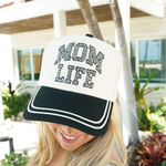 Checkered Mom Life Trucker Hat - Vintage Black - Lace and Grace Boutique