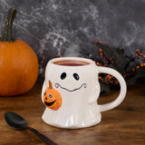 Happy Ghost & Pumpkin Halloween Mug