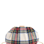 Christmas Plaid Gold Accent Clutch - Ivory - Lace and Grace Boutique