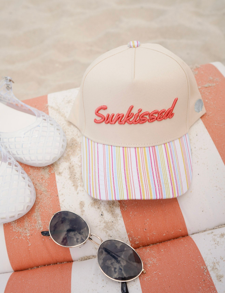 Sunkissed Striped Trucker Hat - Party Stripes - Lace and Grace Boutique