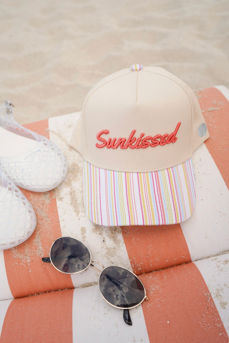 Sunkissed Striped Trucker Hat - Party Stripes - Lace and Grace Boutique