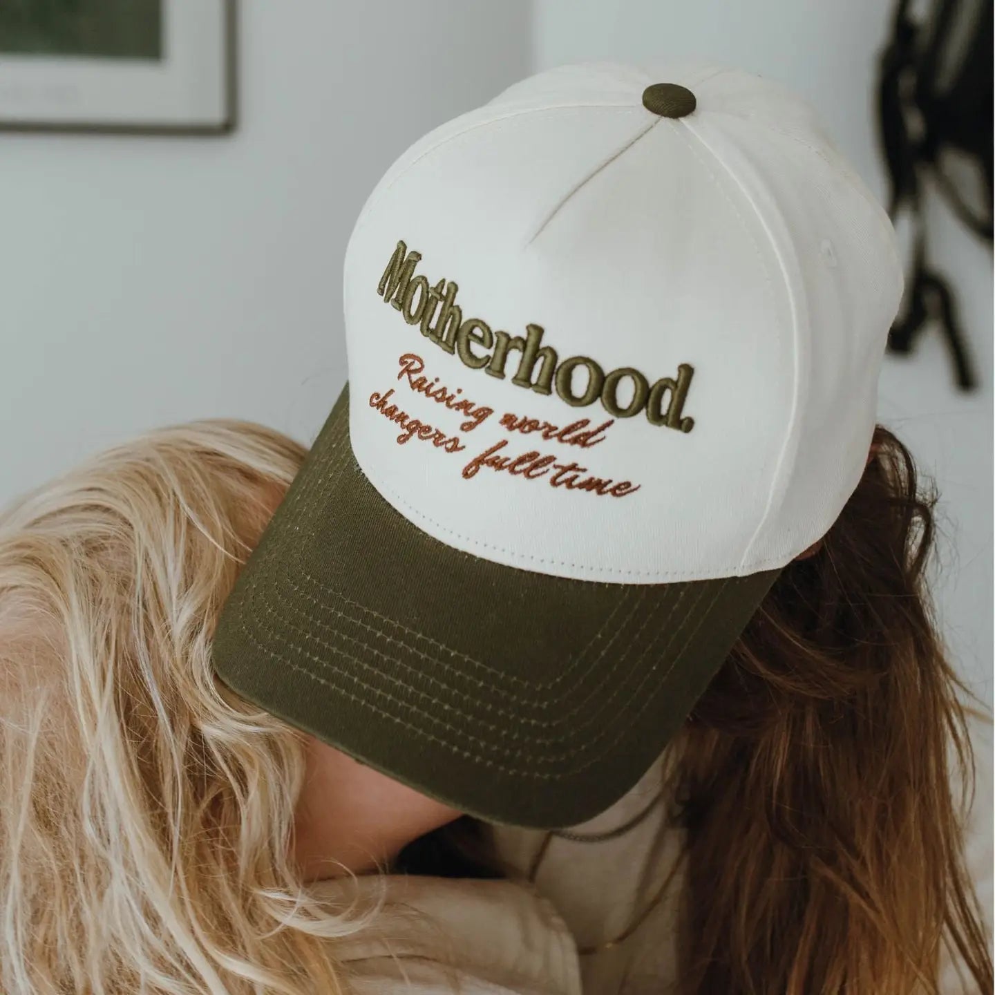 Embroidered Motherhood: Raising World Changers Hat - Lace and Grace Boutique