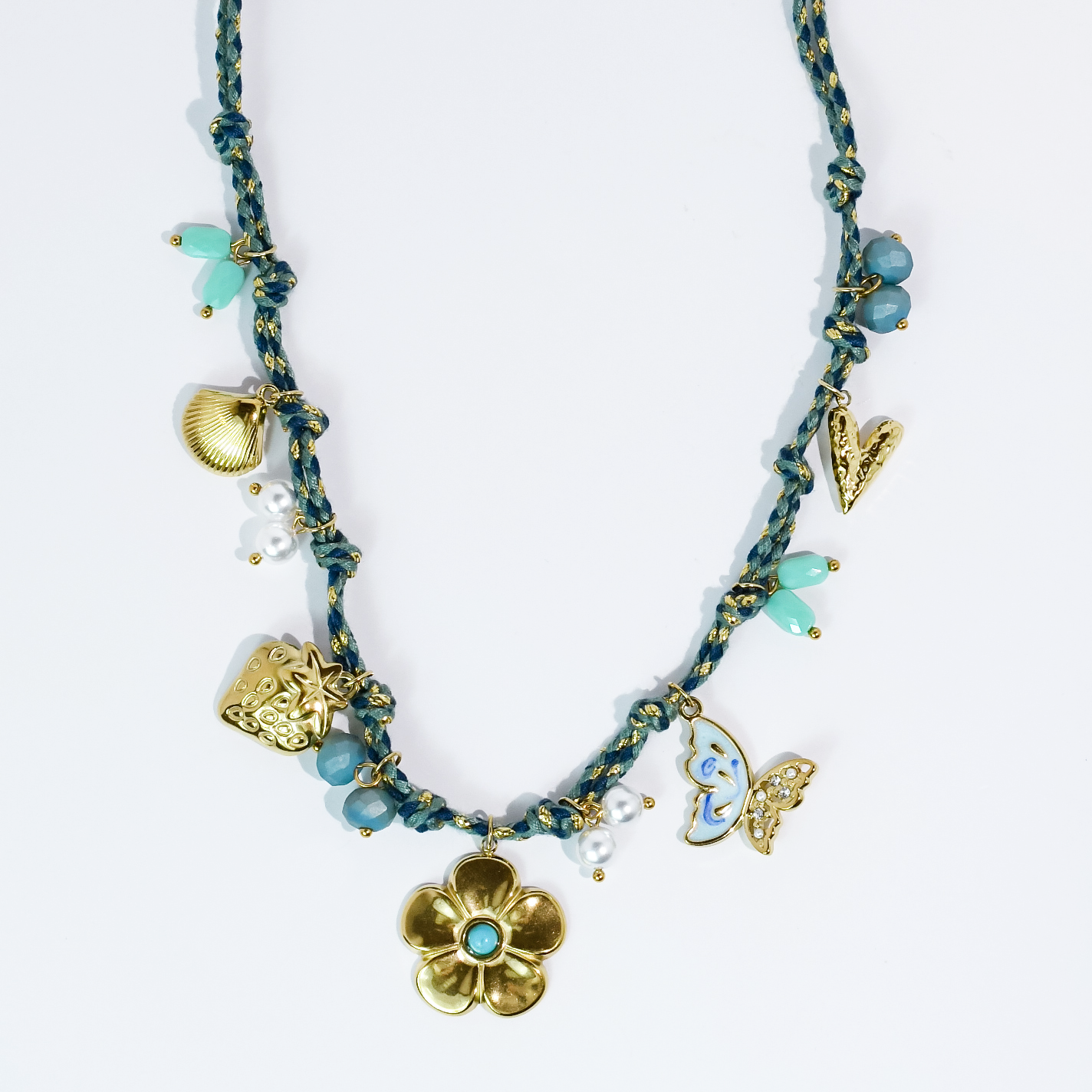 Bloom Braid Charm Necklace - Lace and Grace Boutique