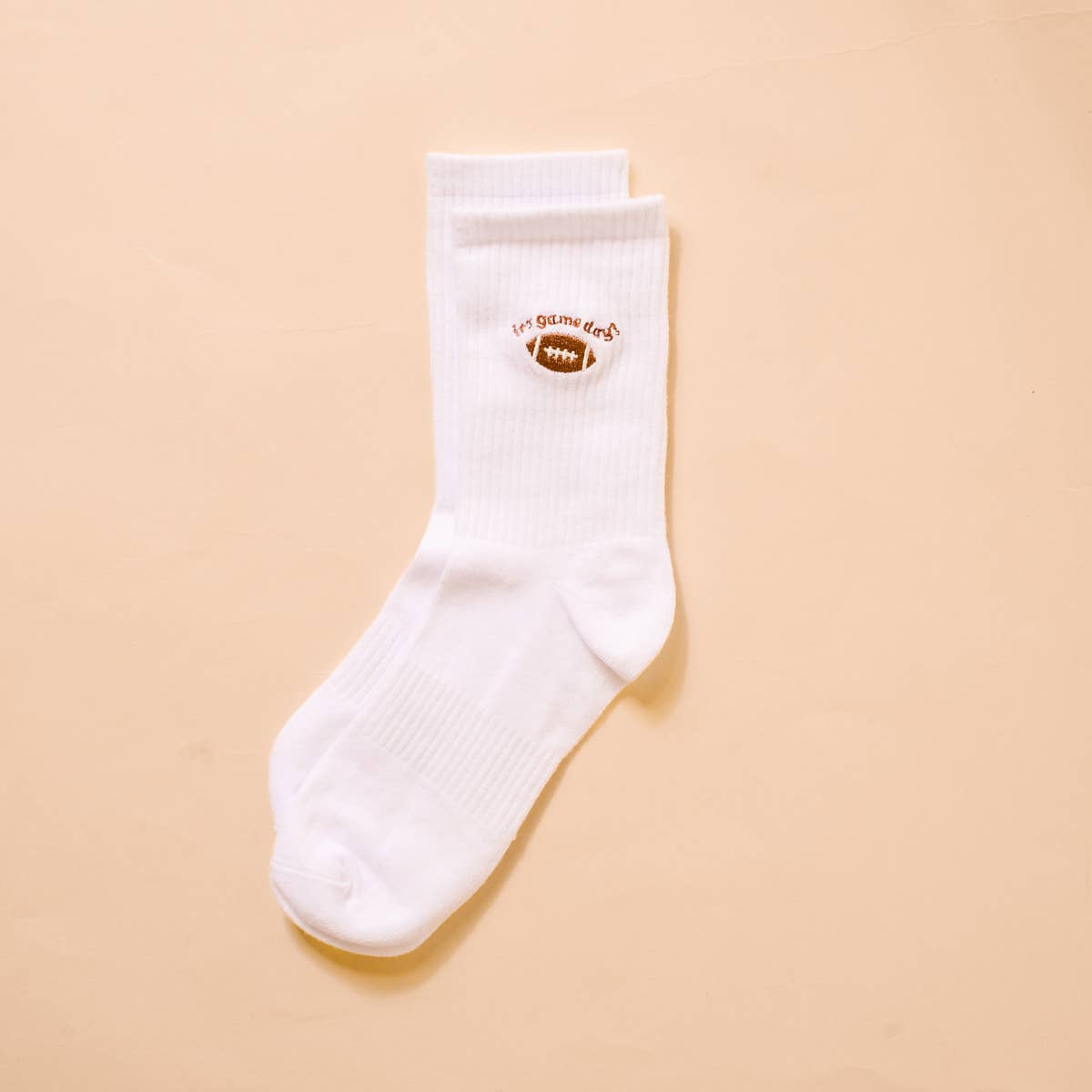 It's Game Day Embroidered Crew Socks - Lace and Grace Boutique