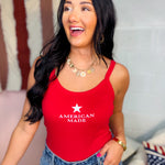 American Made Graphic Tank Top - Red - Lace and Grace Boutique