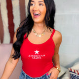American Made Graphic Tank Top - Red - Lace and Grace Boutique