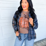 Bandana Pumpkin Graphic Tee - Espresso