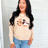 Mallard Duck Leopard Detail Knit Sweater - Oatmeal