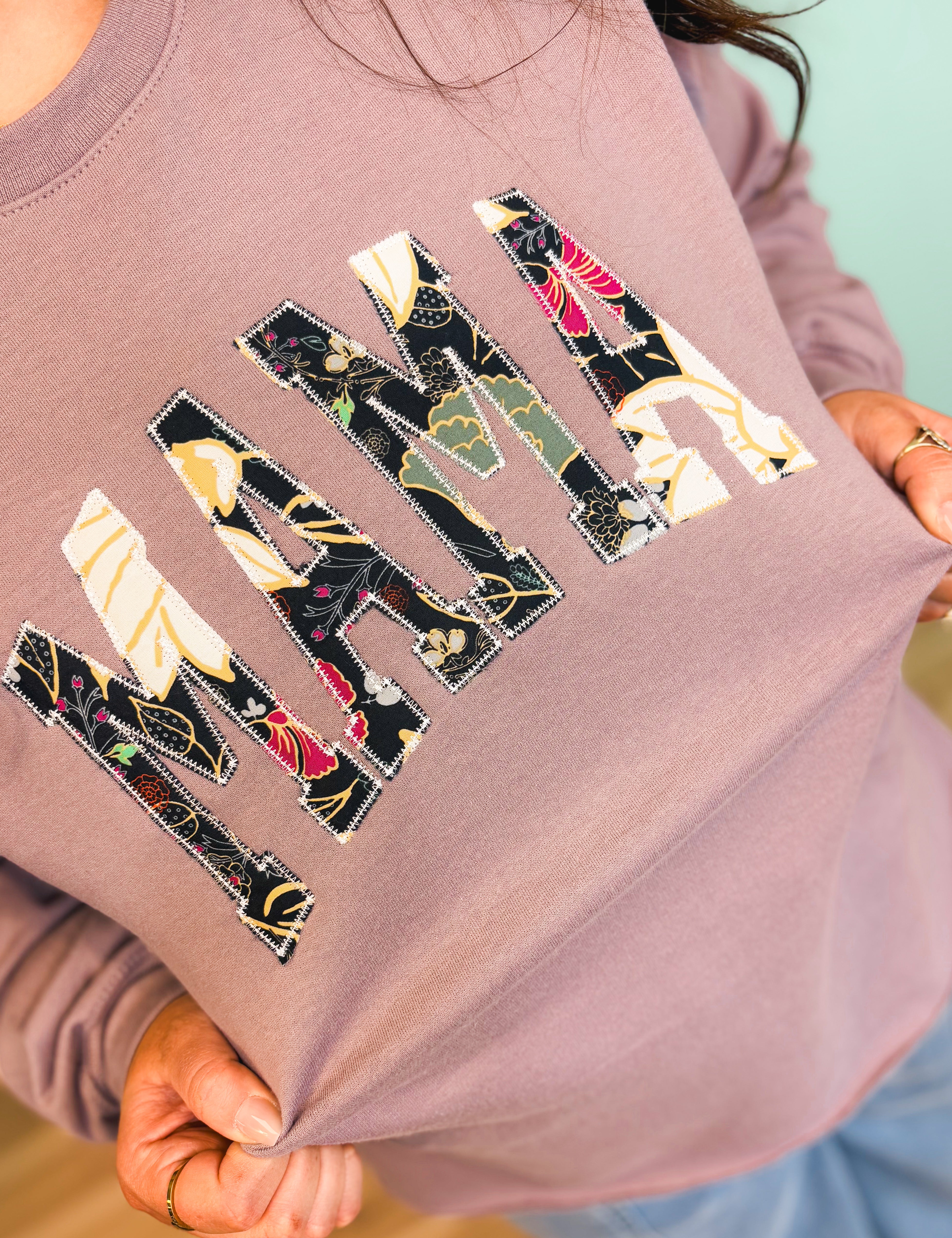 Mama Bow Crewneck Sweatshirt - Soft Purple - Lace and Grace Boutique