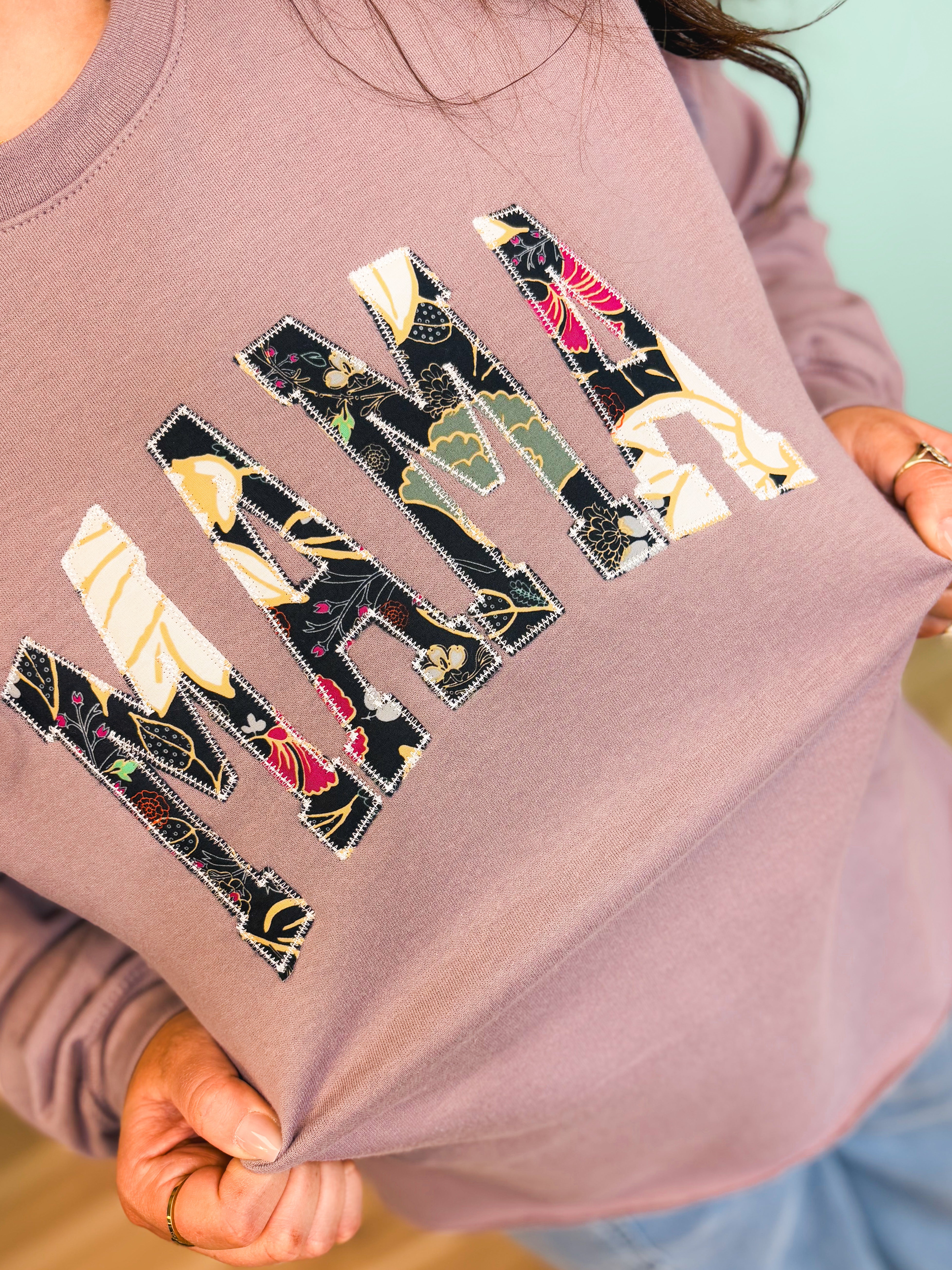 Mama Bow Crewneck Sweatshirt - Soft Purple - Lace and Grace Boutique