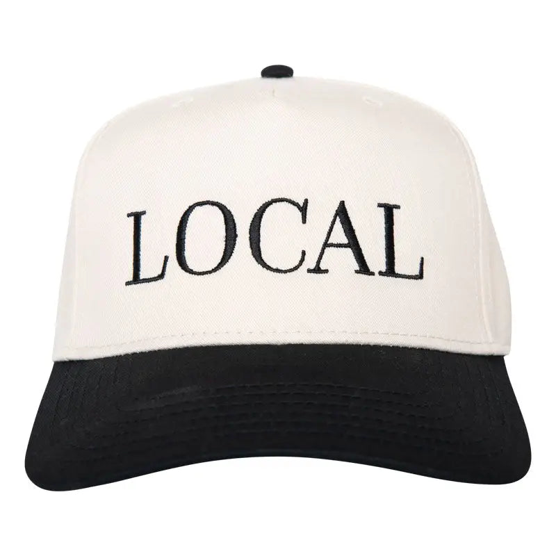 Local Two-Toned Vintage Cap - Black/Tan - Lace and Grace Boutique