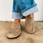 Birkenstock Naples Wrapped Suede Leather Clog - Taupe - Lace and Grace Boutique