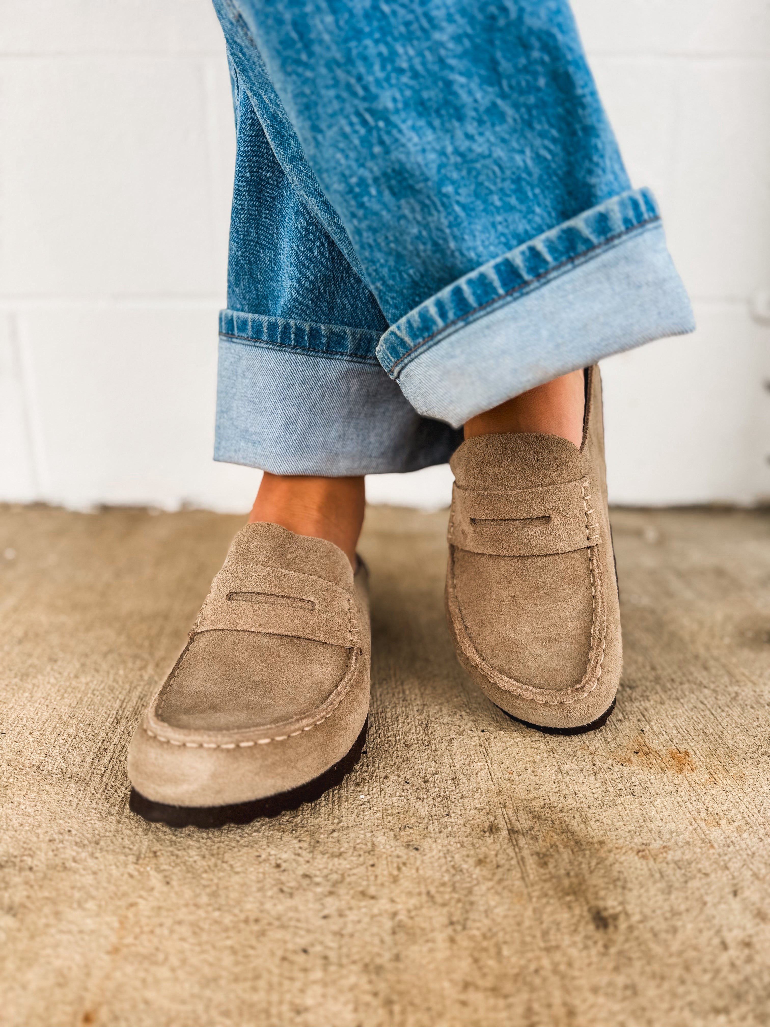 Birkenstock Naples Wrapped Suede Leather Clog - Taupe - Lace and Grace Boutique