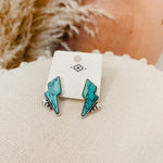 Turquoise Lightning Bolt Earrings - Lace and Grace Boutique