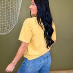 Blame It All On My Roots Trout Graphic Tee - Mustard - Lace and Grace Boutique