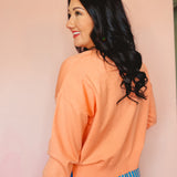 Basic Drop Shoulder Crewneck Sweater - Melon