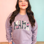 Mama Bow Crewneck Sweatshirt - Soft Purple - Lace and Grace Boutique