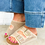 Birkenstock Arizona Teddy Shearling Platform Sandal - Taupe