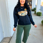 Simply Southern Camo Duck Patch Sweatshirt - Black - Lace and Grace Boutique