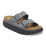Birkenstock Arizona Pap Chunky Suede Leather Sandal - Basalt Gray/Black