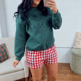 Embroidered Christmas Crewneck Sweatshirt - Green