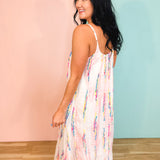 Multicolor Tie-Dye Embroidered Cami Maxi Dress - Lace and Grace Boutique