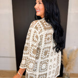 POL Granny Square Crochet Cardigan - Mocha Multi - Lace and Grace Boutique