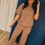 Sweater Knit Top & Pants Set - Mushroom - Lace and Grace Boutique