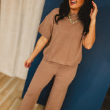 Sweater Knit Top & Pants Set - Mushroom - Lace and Grace Boutique
