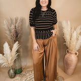 Effortless Elegance Wide-Leg Pants - Tawny Brown