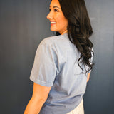 Psalms 23 Stamp Graphic Tee - Dusty Blue