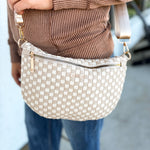 Kedzie Terrace Woven Crossbody - Taupe - Lace and Grace Boutique
