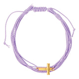 Woven Multi-Strap Cross Charm Bracelets