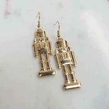 Golden Nutcracker Drop Earrings