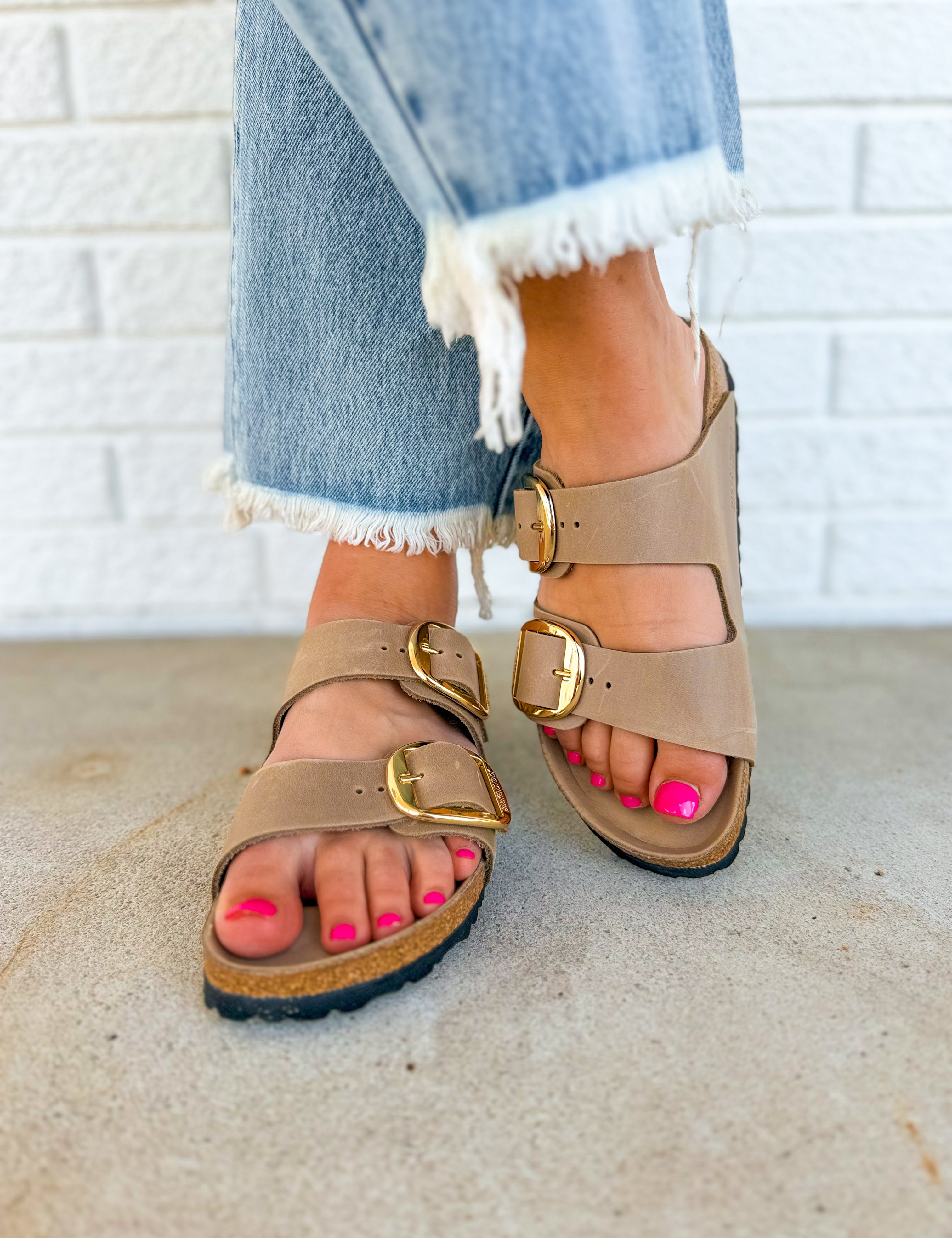 Birkenstock Arizona Big Buckle Oiled Leather Sandal - Tabacco Brown - Lace and Grace Boutique