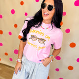 Sunnies On, Worries Gone Graphic Tee - Blossom