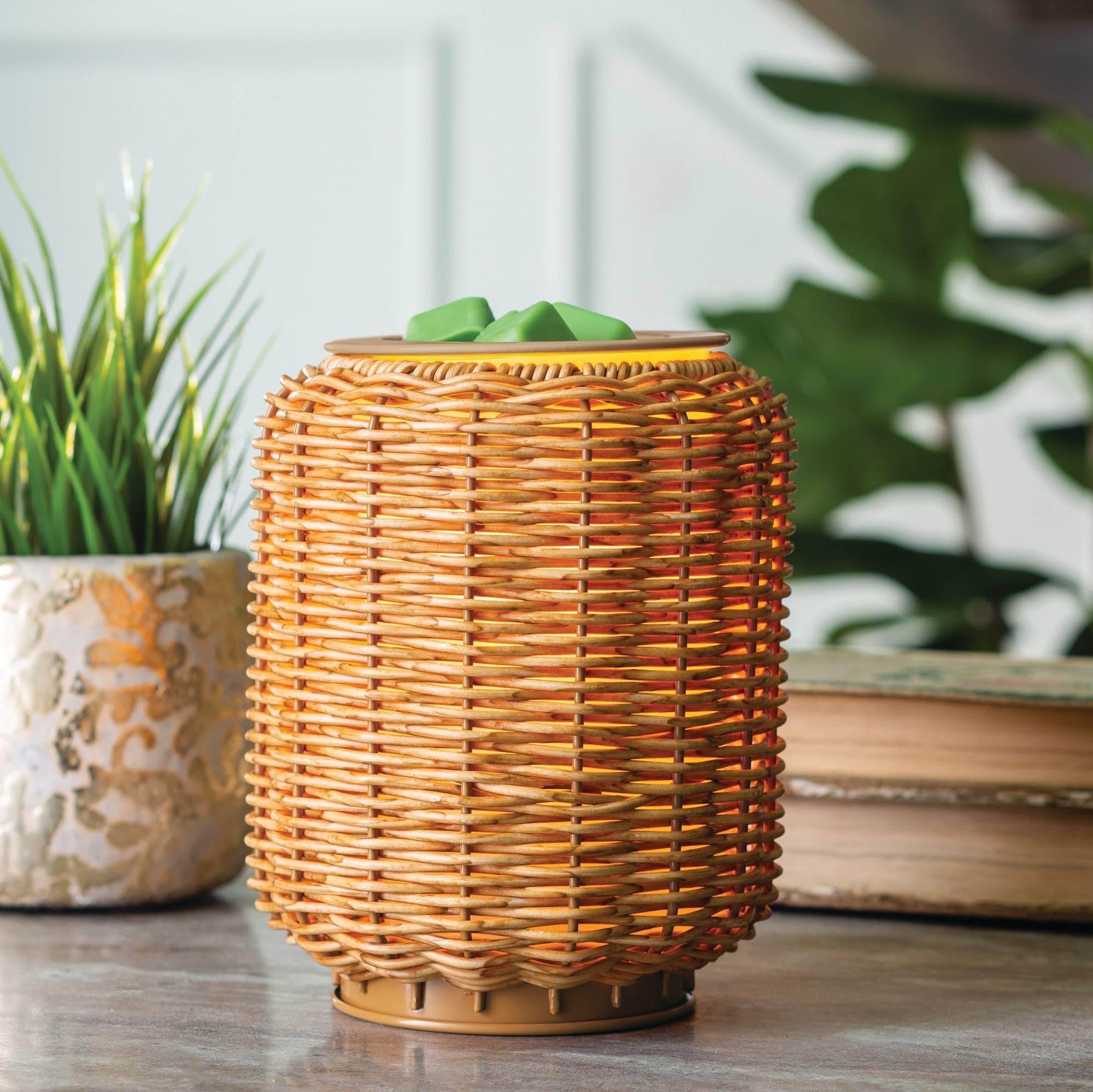 Wicker Lantern Illumination Fragrance Warmer - Lace and Grace Boutique