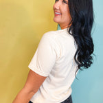 Swing Over Fences Teddy Baseball Graphic Tee - Ivory - Lace and Grace Boutique