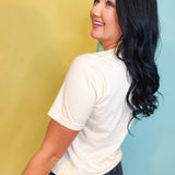 Swing Over Fences Teddy Baseball Graphic Tee - Ivory - Lace and Grace Boutique