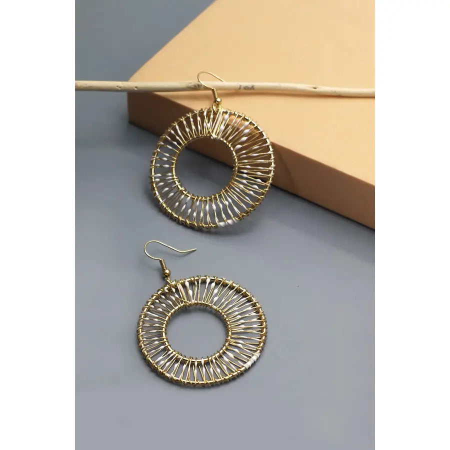 Splashed Color Hoop Earrings - White - Lace and Grace Boutique