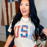 USA Patchwork Graphic Tee - Ivory