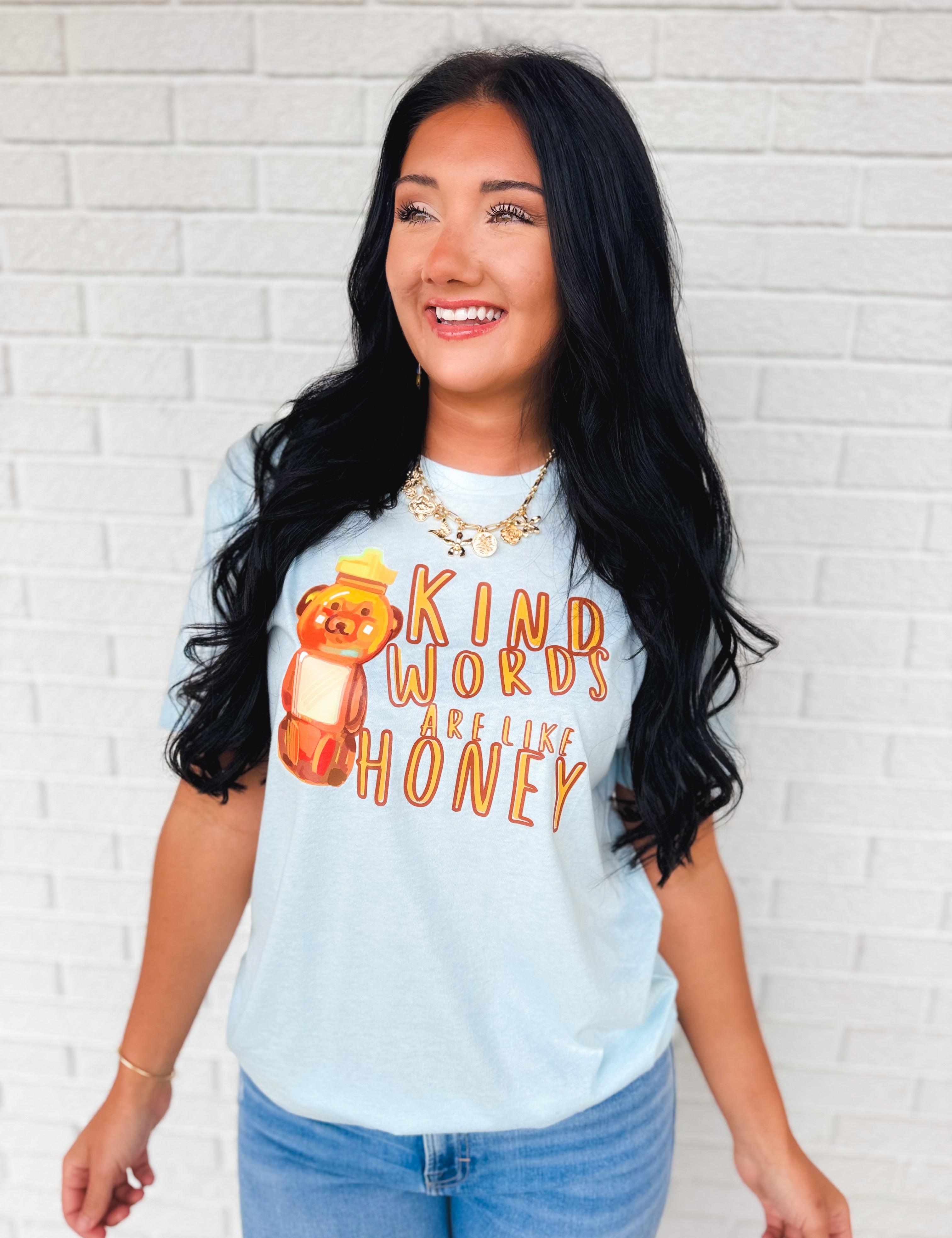 Kind Words Are Like Honey Graphic Tee - Lace and Grace Boutique